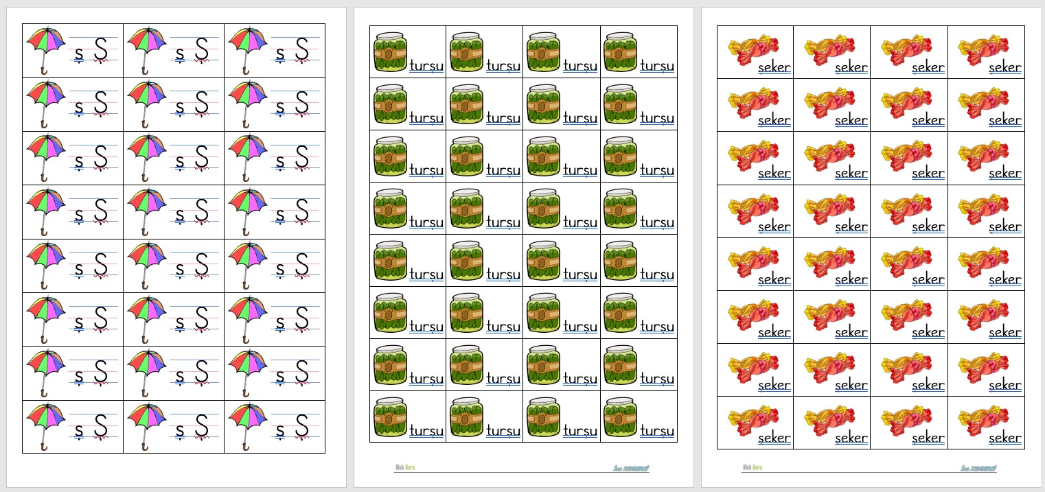 1. Sınıf İlk Okuma Yazma Ş Sesi Defter Çalışması