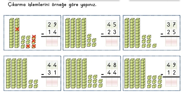 2.Sınıf Matematik Çıkarma İşlemi-Onluk Bozmadan Çıkarma İşlemi Etkinliği-2