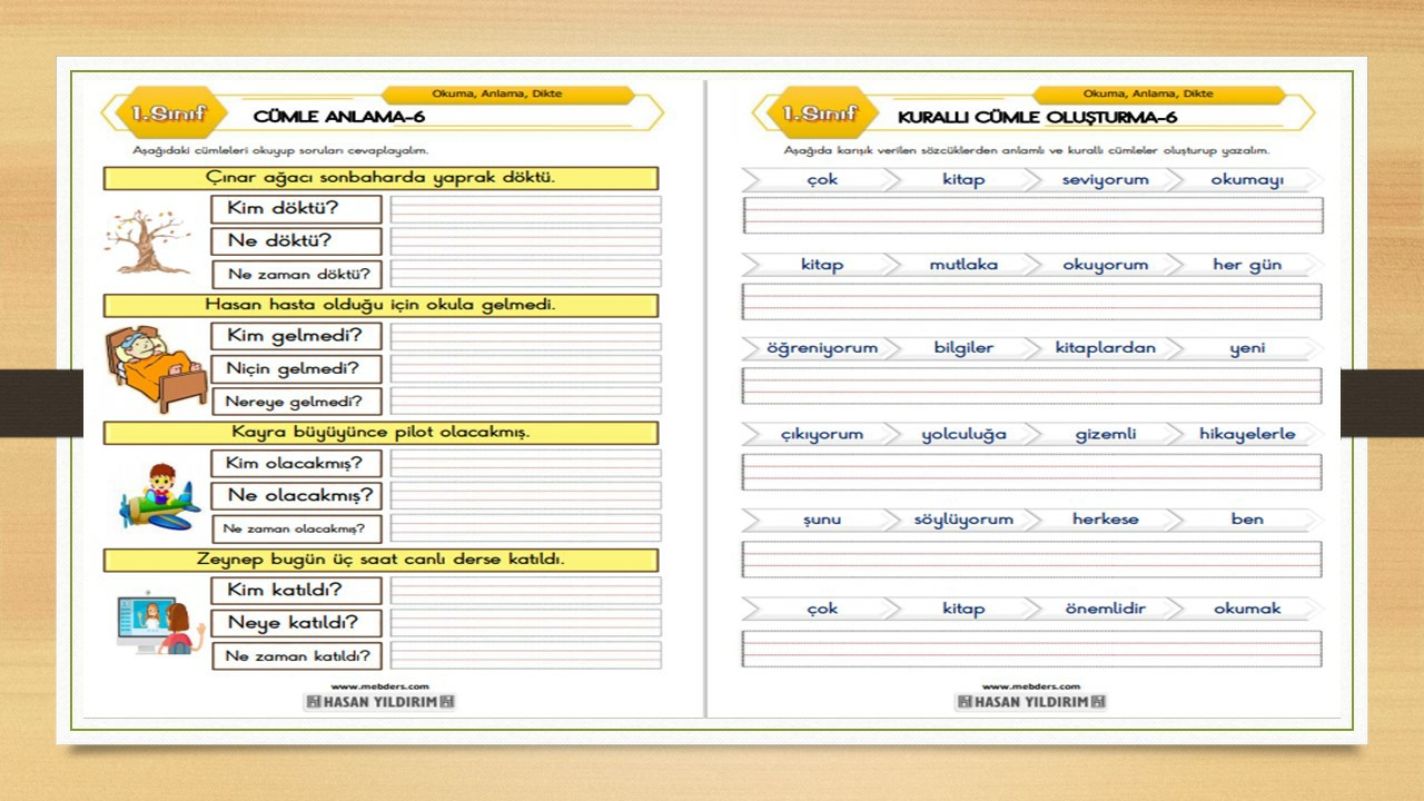 1.Sınıf Türkçe Cümle Anlama ve Kurallı Cümle Oluşturma-6