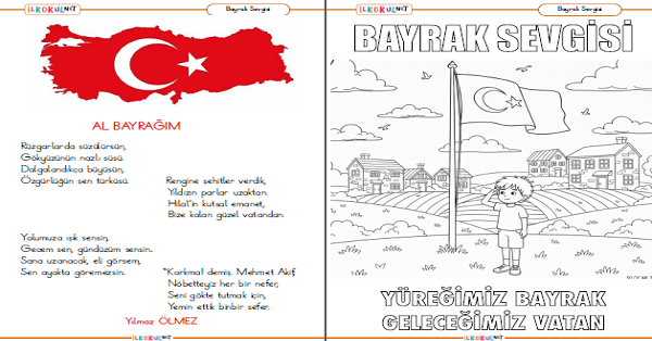 Bayrak Sevgisi (Boyama, Şiirler, Kahramanlar ve Yaratıcı Çalışmalar) 24 Sayfa