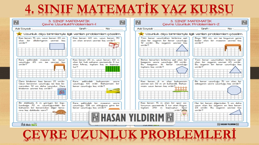 4.Sınıf Matematik Yaz Kursu - Çevre Uzunluk Problemleri (3.Sınıf Tekrarı)