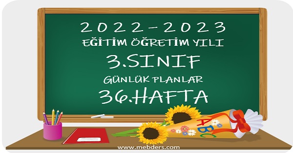 2022-2023 Eğitim Öğretim Yılı 3.Sınıf Günlük Planları 36.Hafta (Tüm Yayınlar)