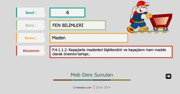 4.Sınıf Fen Bilimleri - Maden Sunusu