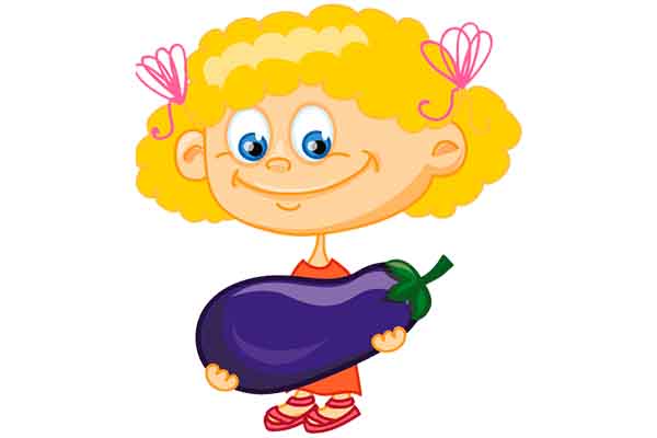 Clipart patlıcanlı kız çocuğu resmi