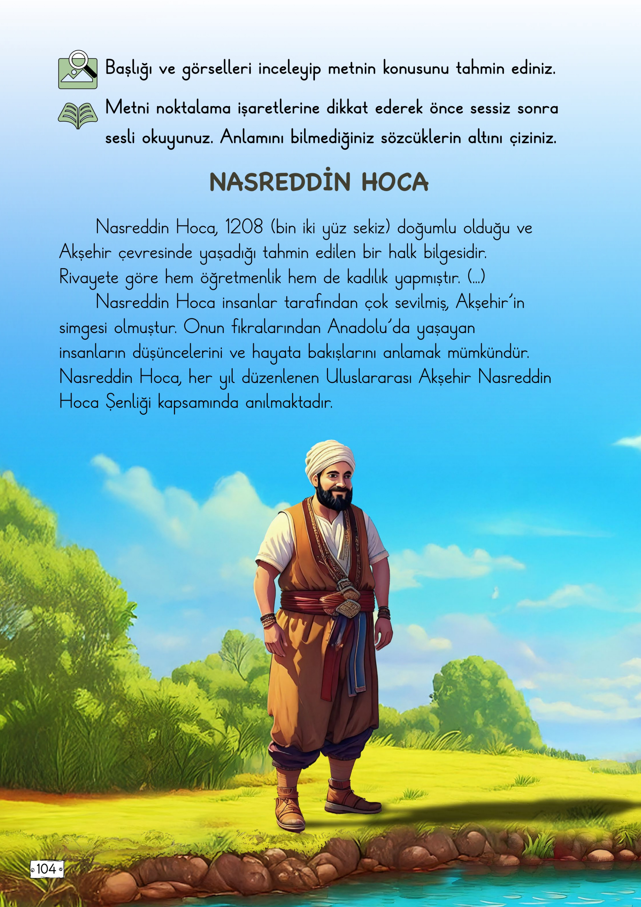 2.Sınıf Türkçe Meb Yayınları Nasreddin Hoca Metni Etkinlik Cevapları