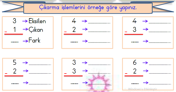 1.Sınıf Matematik Çıkarma İşlemi-3