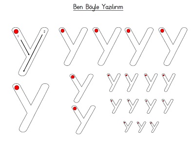 Küçük y harfi ben böyle yazılırım etkinliği