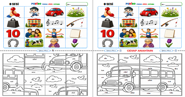 1. Sınıf İlk Okuma Yazma O SESİ Yapboz - Puzzle Oku Yapıştır Boya Etkinliği