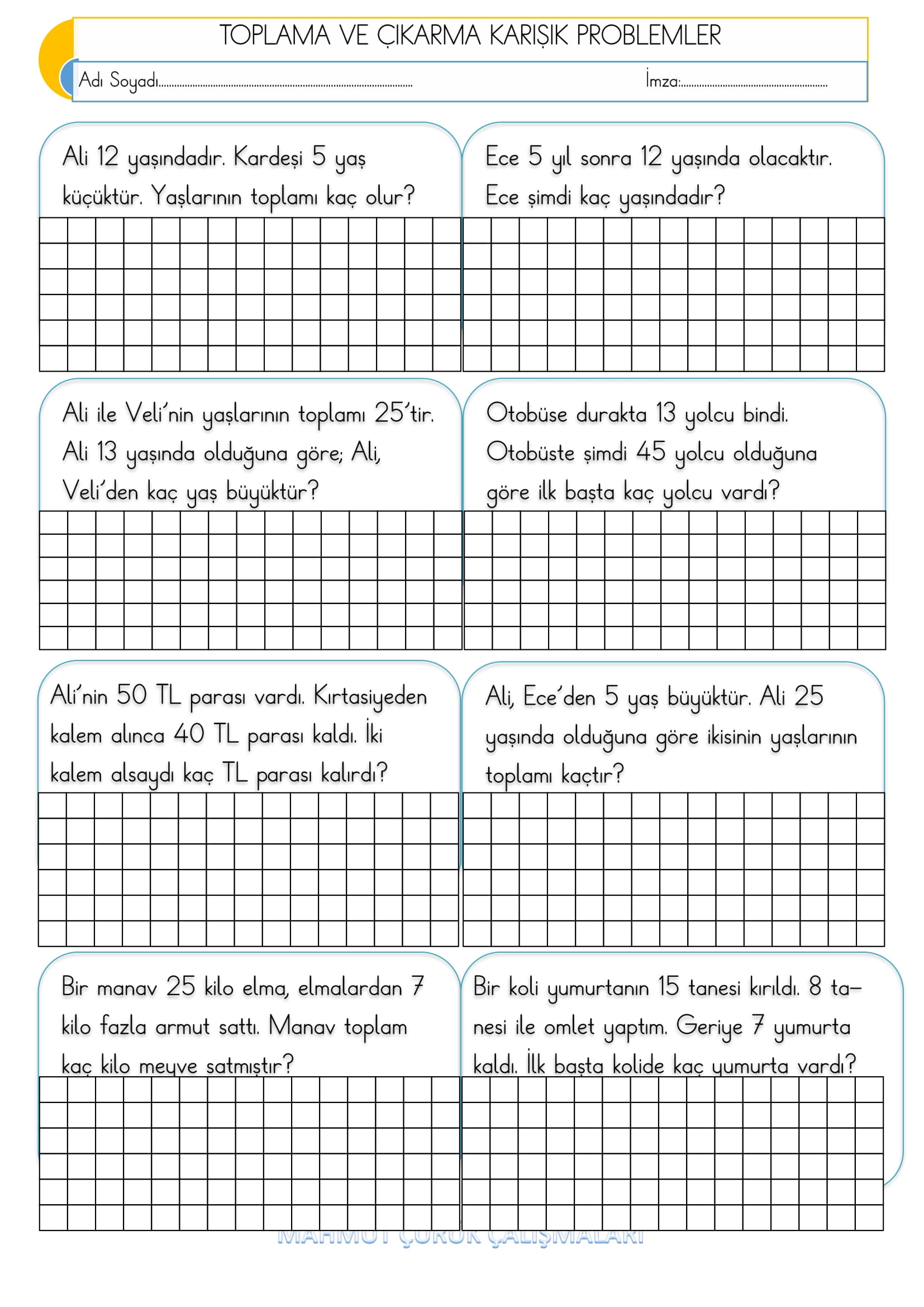 2.Sınıf - Matematik - Toplama ve Çıkarma Karışık Problemler-5