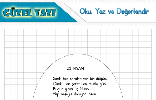 Şiir oku yaz değerlendir etkinliği - 23 Nisan 4