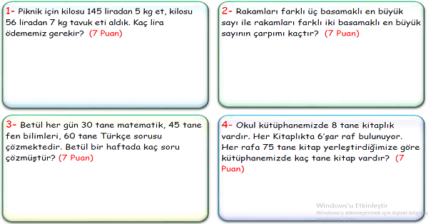 4.Sınıf Matematik Çarpma İşlemi Problemleri-3