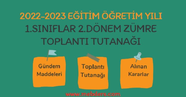 2022-2023 1.Sınıflar 2.Dönem Zümre Toplantı Tutanağı