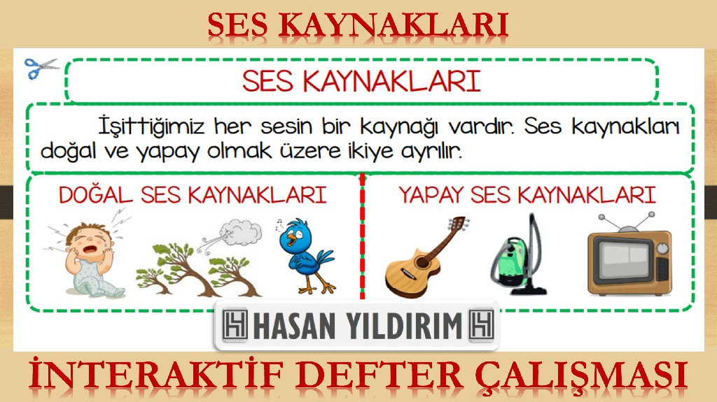 Ses Kaynakları İnteraktif Defter Çalışması