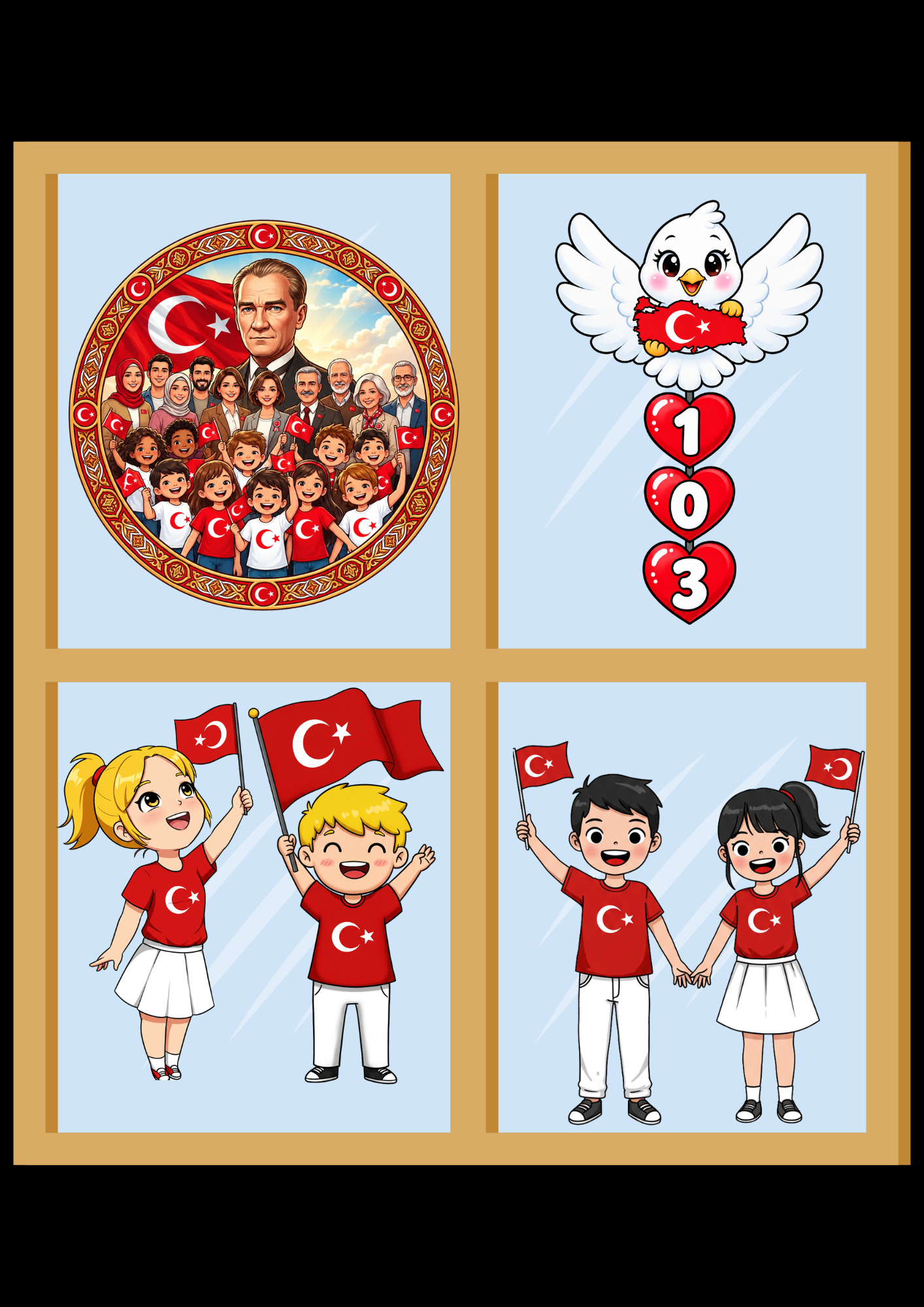Cumhuriyet Bayramı Cam Süsleme