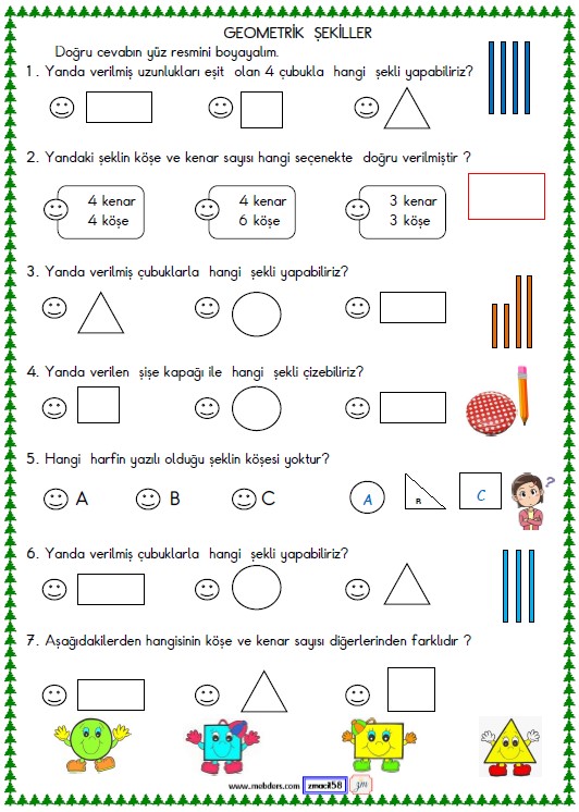 1. Sınıf Matematik Geometrik Şekiller Etkinliği 17