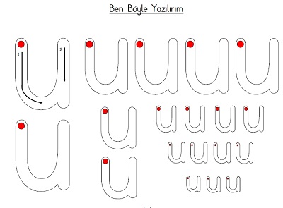 Küçük u harfi ben böyle yazılırım etkinliği