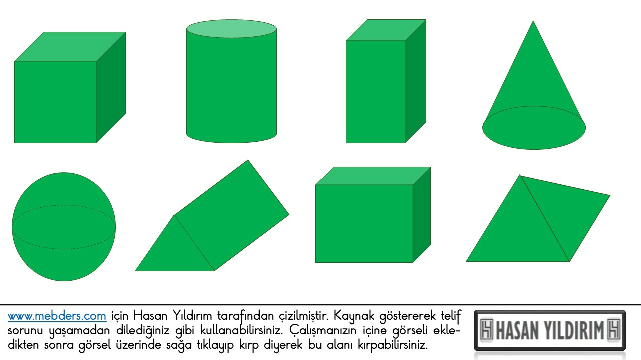 Geometrik Cisimler Yeşil PNG