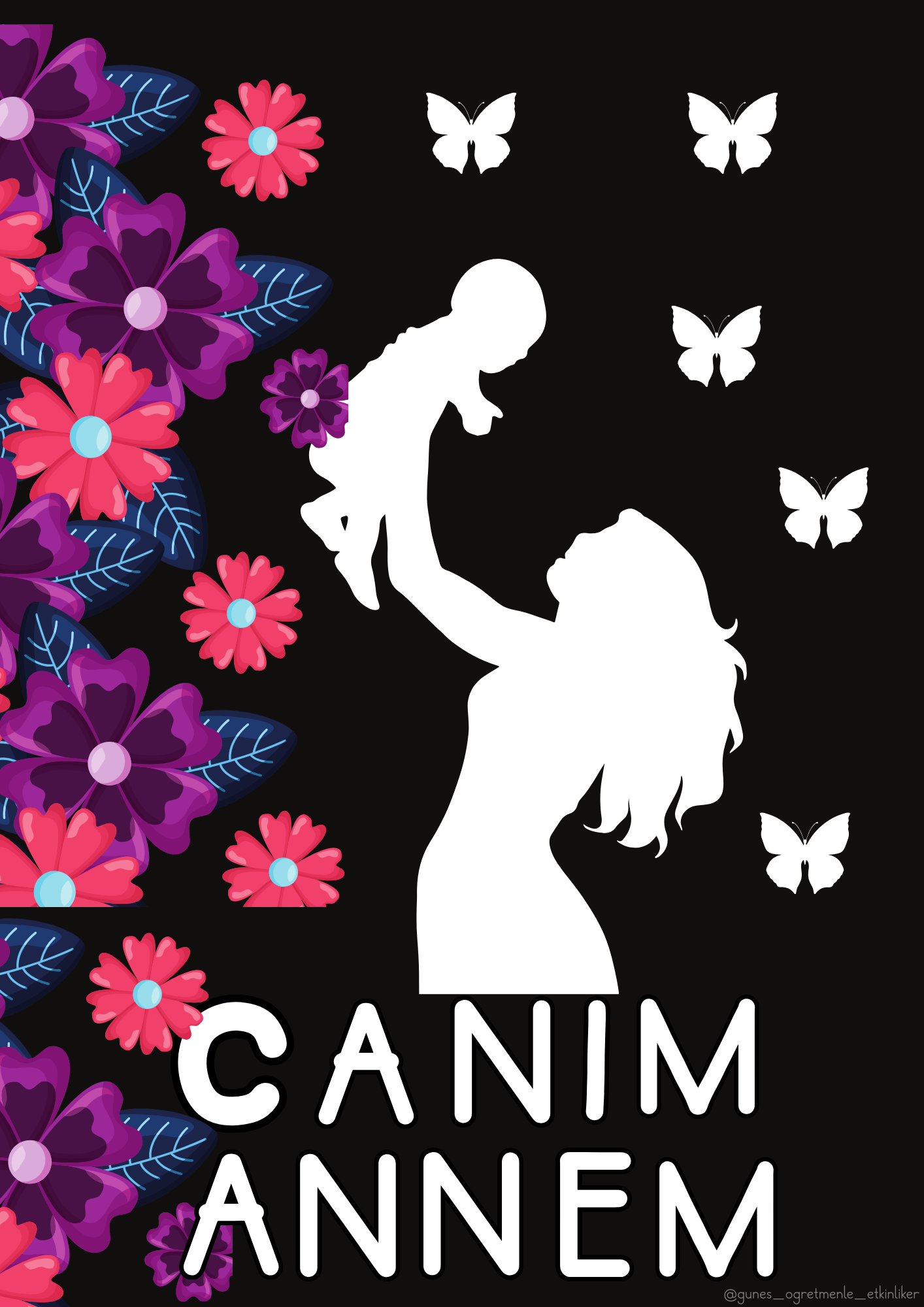 Anneler Günü Anne Çocuk 9 sayfalık poster