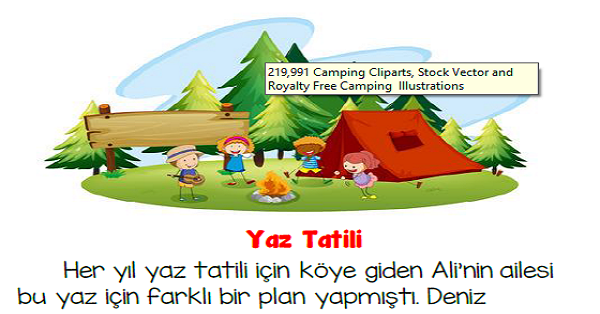 2.Sınıf Türkçe Yaz Tatili Etkinlikleri