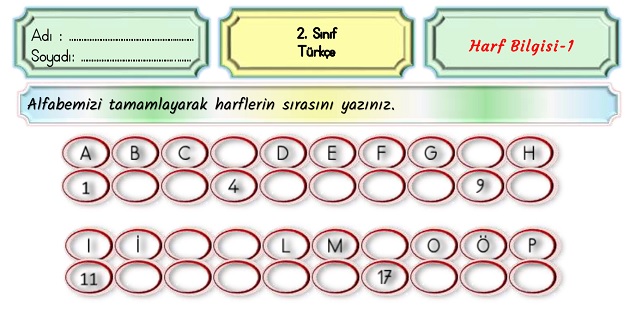 2.Sınıf Türkçe Harf Bilgisi-1