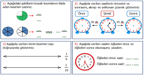 4.Sınıf Matematik 4.Ünite Değerlendirme Etkinliği