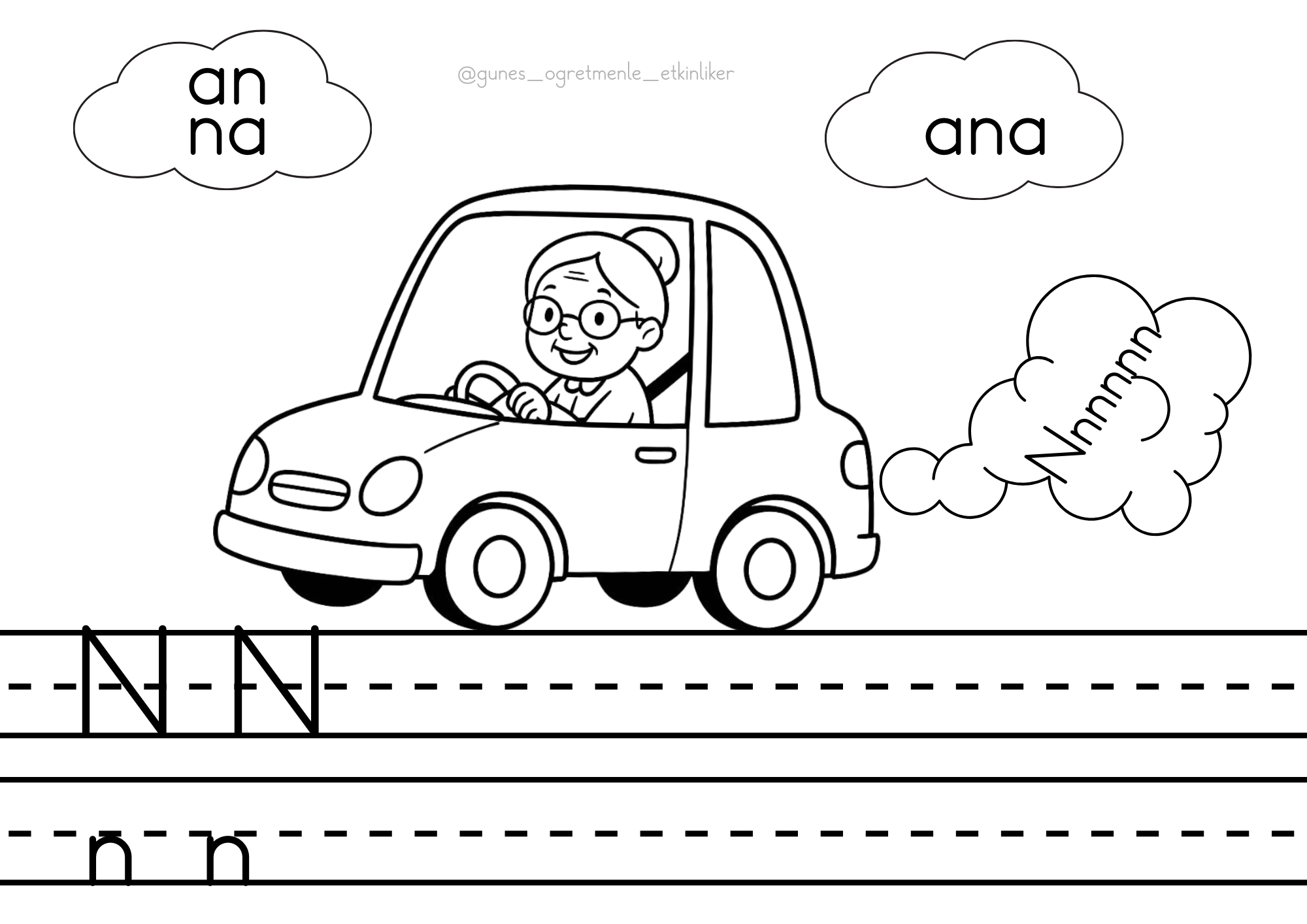 1.Sınıf N Sesi Boyama veYazma Etkinliği
