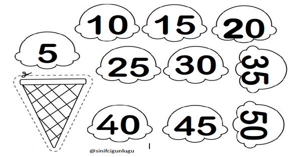 1.Sınıf Matematik Beşer Ritmik Sayma Defter Etkinliği