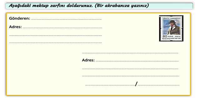 2.Sınıf Hayat Bilgisi Evimin Adresini Biliyorum Etkinliği