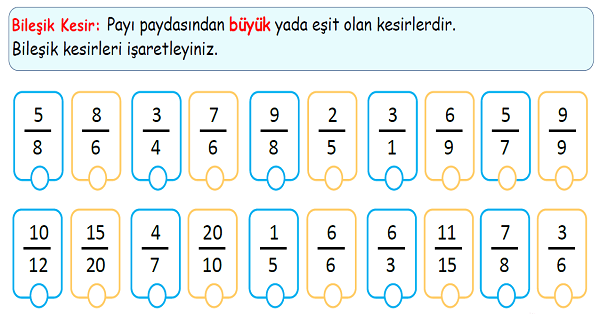 4.Sınıf Matematik Kesir Çeşitleri (Basit ve Bileşik Kesir)-4