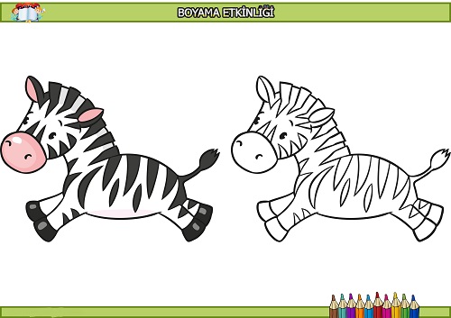 Koşan zebra boyama etkinliği