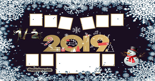 1 ve 2 Birleştirilmiş Sınıf için 2019 Yeni Yıl Temalı Fotoğraflı Afiş (9 öğrencilik)