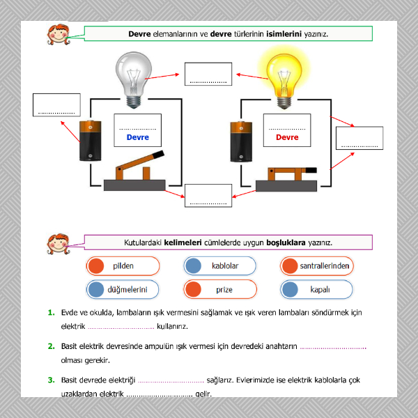 4. Sınıf Fen Bilimleri - Basit Elektrik Devresi Etkinliği - 2