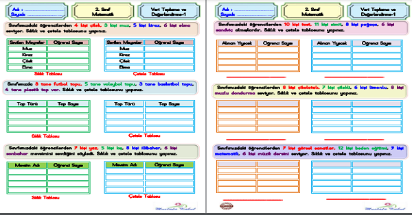 2.Sınıf Matematik Veri Toplama-1