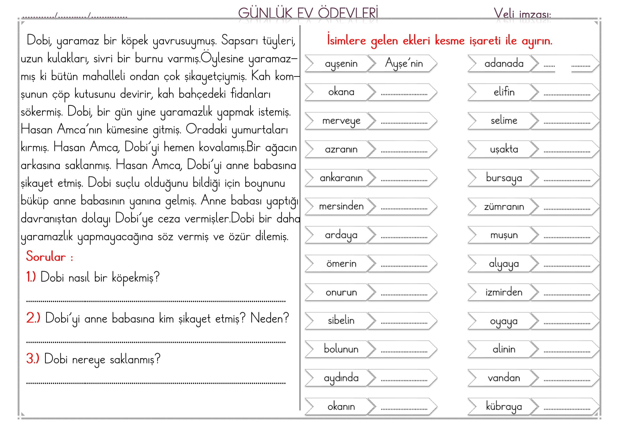 1.Sınıf 05 Mayıs 2025 Günlük Ev Ödevi