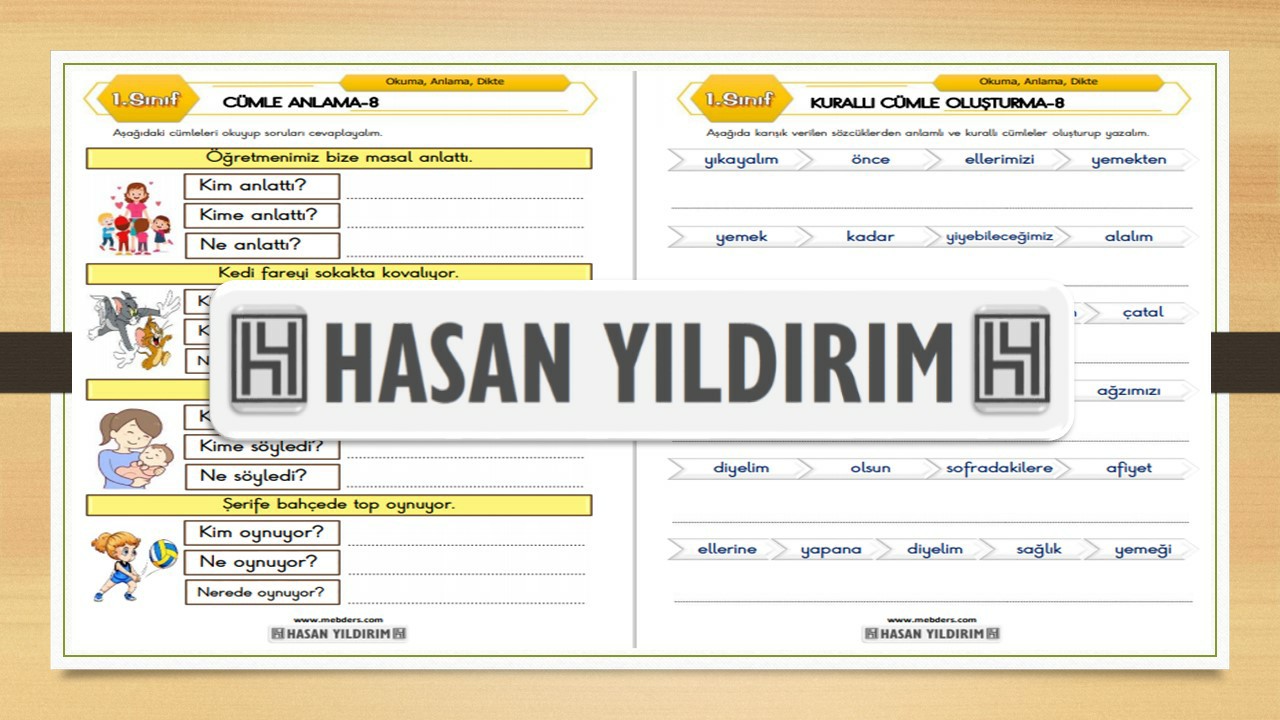 1.Sınıf Türkçe Cümle Anlama ve Kurallı Cümle Oluşturma-8