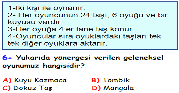 4.Sınıf Sosyal Bilgiler Geçmişimi Öğreniyorum Ünitesi Yaprak Test-3