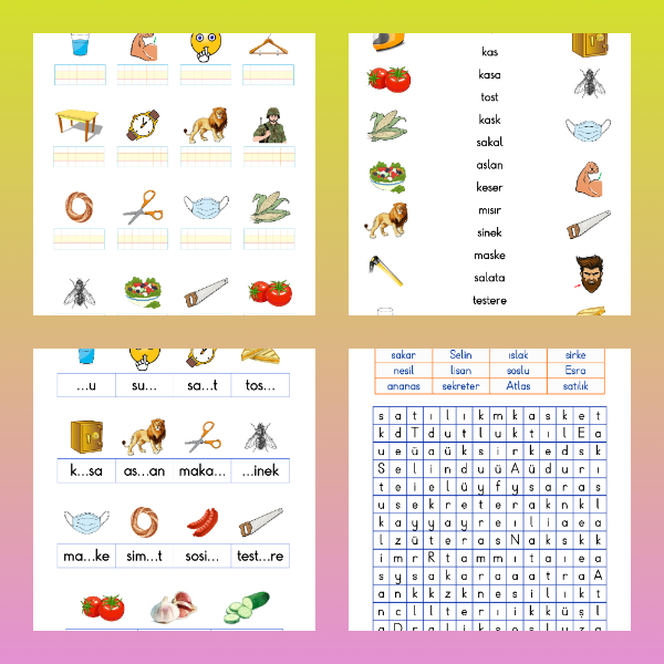 1. Sınıf İlk Okuma Yazma (S - s Sesi) Etkinlikleri (4 Sayfa)