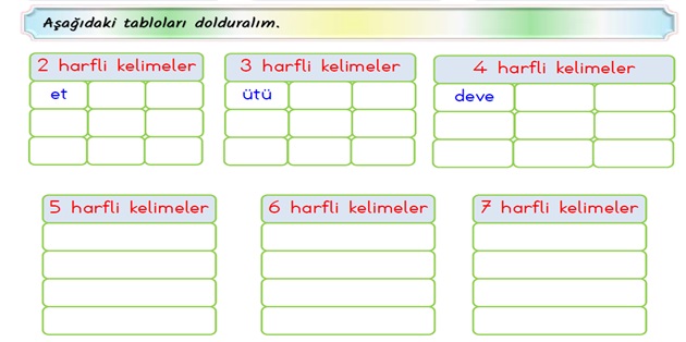 2.Sınıf Türkçe Kelime Bilgisi Etkinliği-2