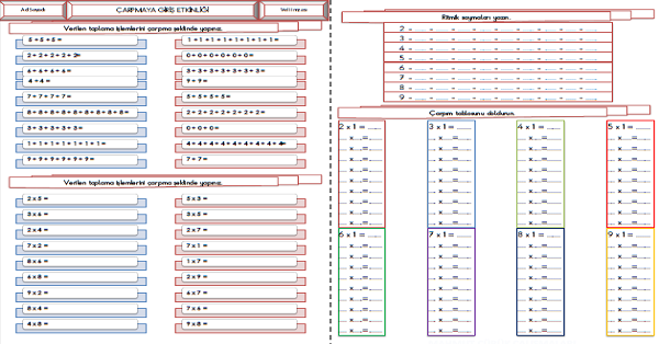 3.Sınıf - Matematik Çarpma İşlemi Kat Anlamı Etkinliği