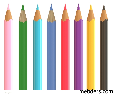 Renkli boya kalemleri resmi png
