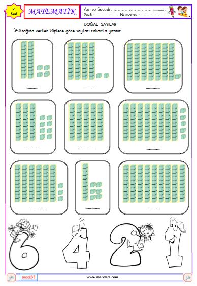 2. Sınıf Matematik Sayıları Okuma ve Yazma Etkinliği 3
