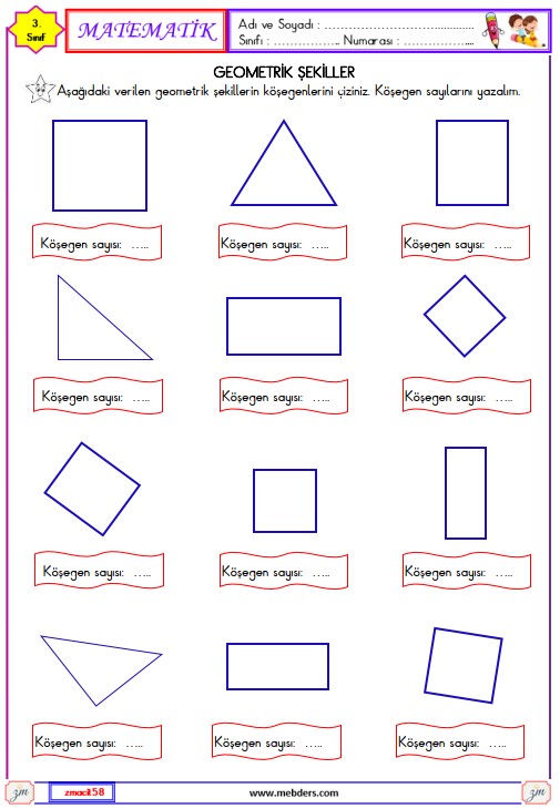 3. Sınıf Matematik Geometrik Şekiller Etkinliği 7